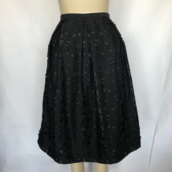 TALBOTS PURE SILK Embroidered LACE MIDi PETITES SKIRT - Picture 5 of 10